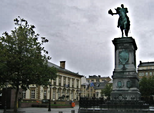 Famous Man on Horse Getting Wet  (Luxembourg city)