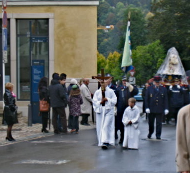 Luxembourg religious procession getting wet