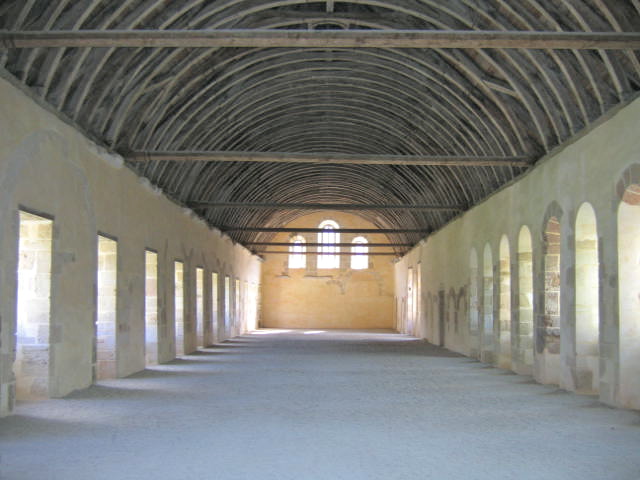 Dormitory; roof like inverted ship staves