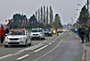 Dozens of support cars follow the riders