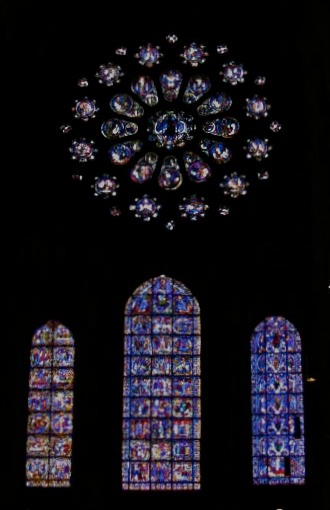 Rose Window and 11th Century glass, Chartres