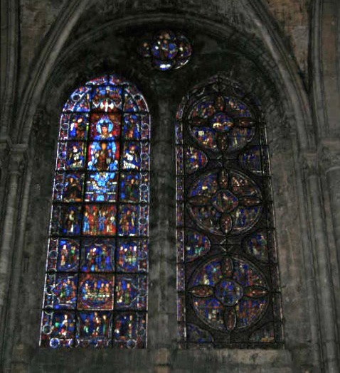 Mary window, with "Chartres blue"